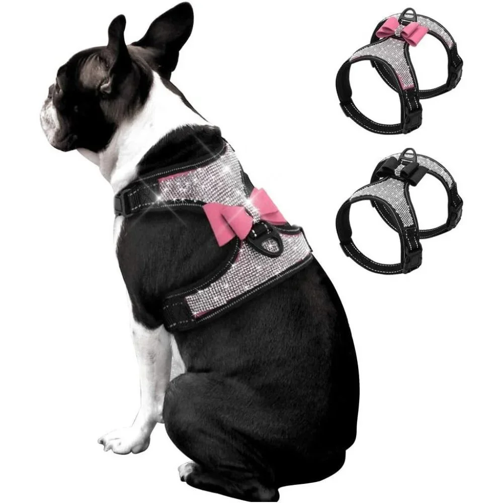 NEW Sparkling Bling Swarovski Crystal Rhinestone Pet Dog Fleece Harness …